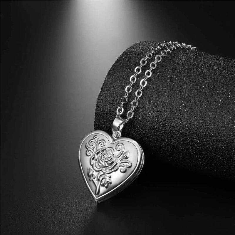 Weenkeey 2 Pcs Locket Necklace that Holds Pictures Stainless Steel Locket Pendant Necklace Memory Photo Pendant Necklace for Women Girls - Image 3